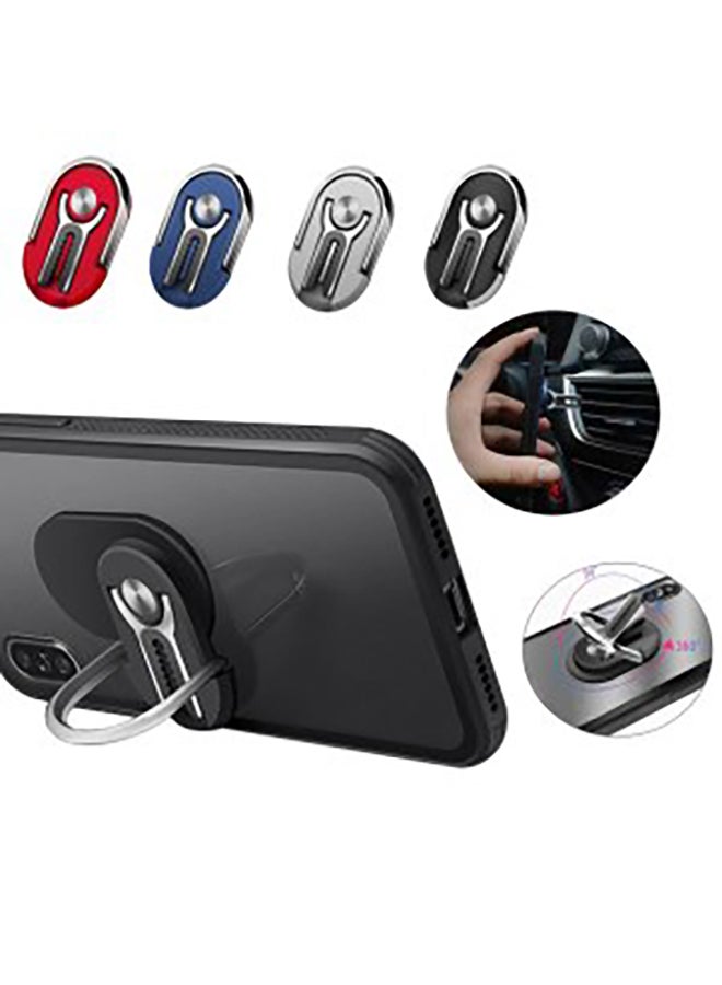 Multipurpose 360 Degree Car Air Vent Grip Mount Stand Rotation Magnetic Finger Ring Phone Holder Bracket Blue & Silver - Image 2