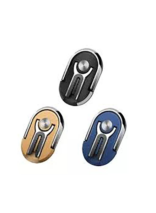 Multipurpose 360 Degree Car Air Vent Grip Mount Stand Rotation Magnetic Finger Ring Phone Holder Bracket Blue & Silver - Image 3