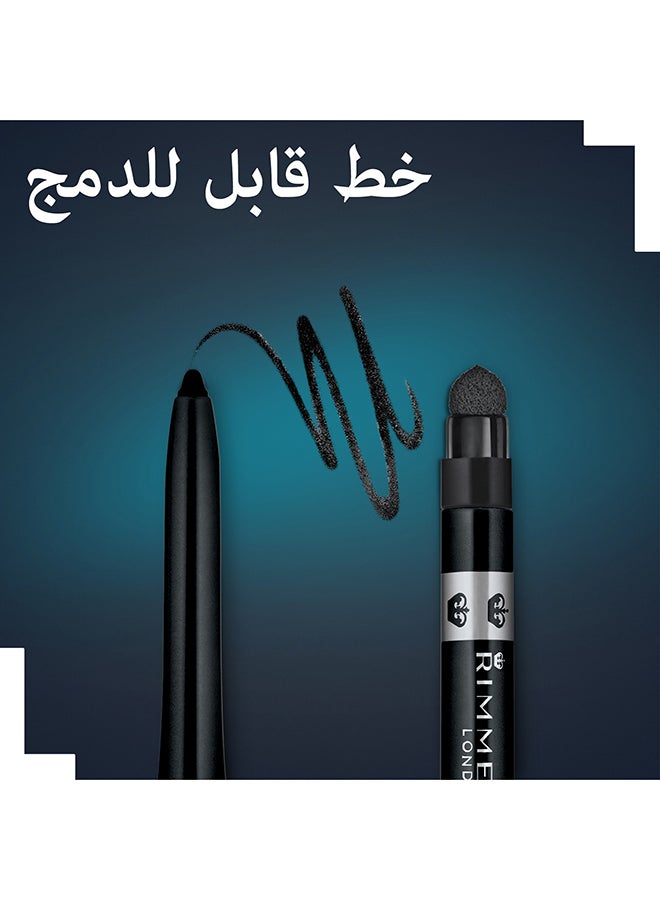 RIMMEL LONDON - Exaggerate Waterproof Eye Pencil With Built-In Smudger 0.28 g 261 Noir - Image 1