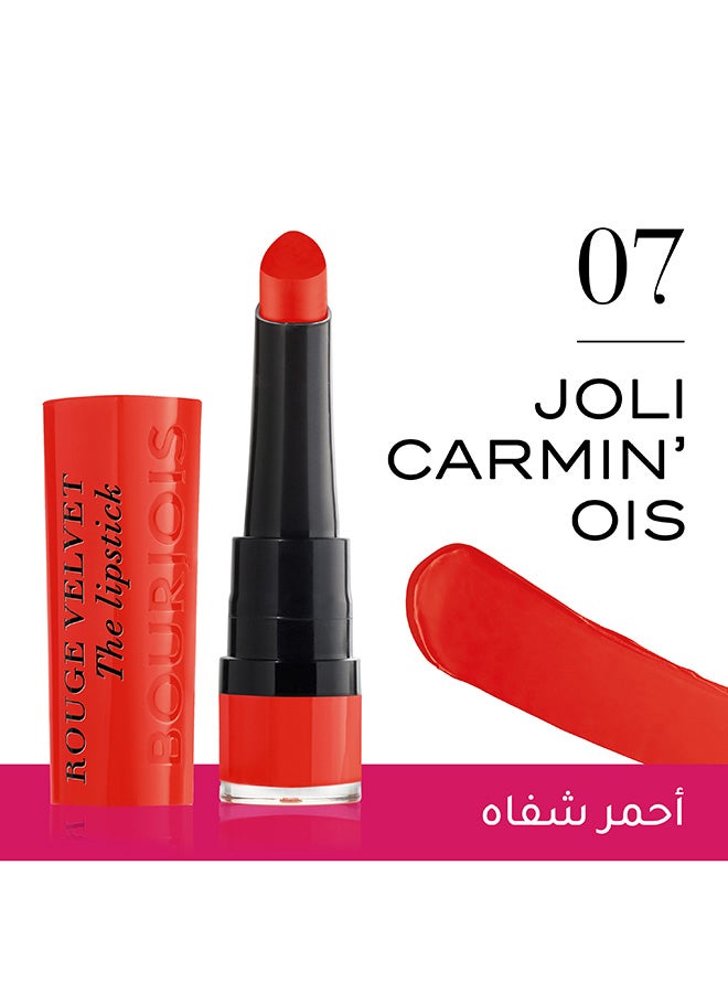 BOURJOIS PARIS Rouge Velvet The Lipstick 2.4 g 07 Joli Carmin’ois  - Image 2