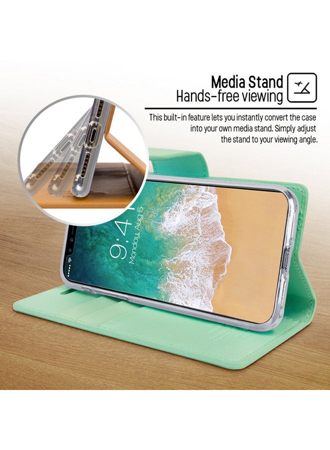 GOOSPERY Leather Protective Case Cover For iPhone XR Turquoise - Image 2