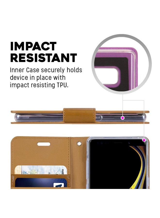 GOOSPERY Leather Protective Case Cover For Samsung Galaxy Note 9 Light Brown - Image 2