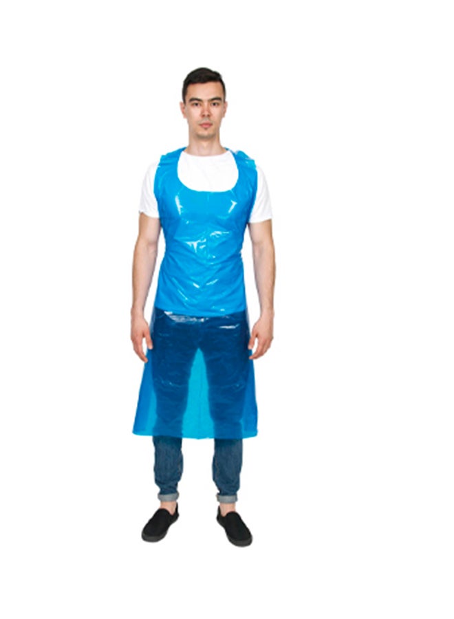 Palm 100-Piece Polyethylene Sleeveless Waterproof Disposable Apron Blue 70x150centimeter - Image 1