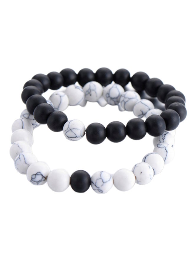 Beauenty 2-Piece Couples Distance Yin Yang Beaded Bracelet Set  - Image 2