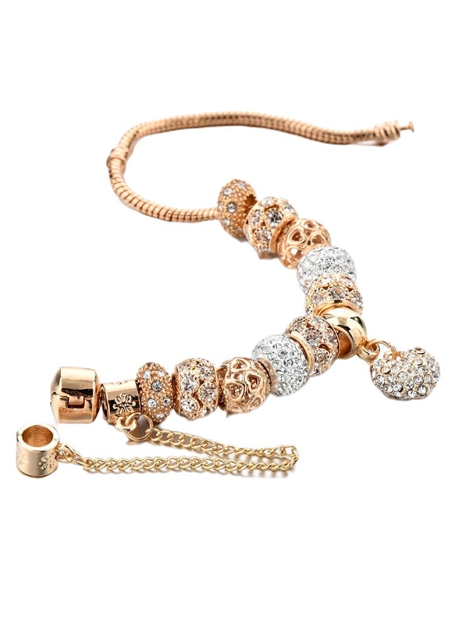Pulseira Crystal Heart Charm Bracelet