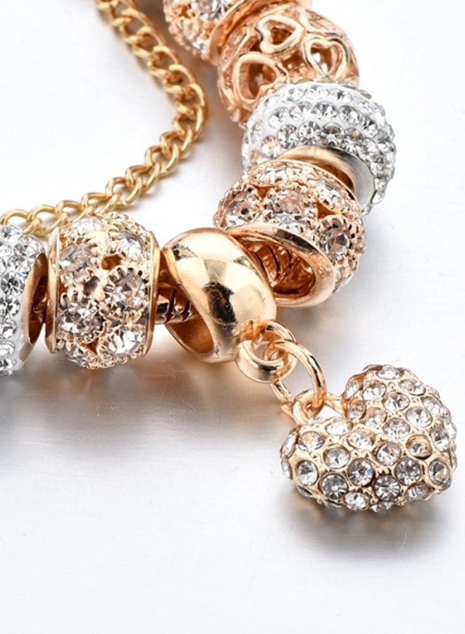Pulseira Crystal Heart Charm Bracelet