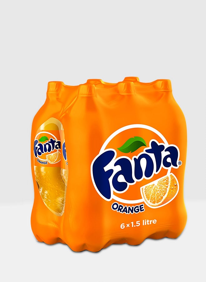 Fanta Carbonated Soft Drink Pet Bottles Orange 1.5Liters Pack of 6 - Image 1