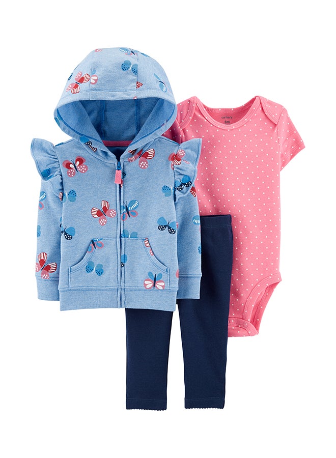 كارترز طقم مزين بطبعة فراشات ومكون من 3 قطع متعدد الألوان - Image 1