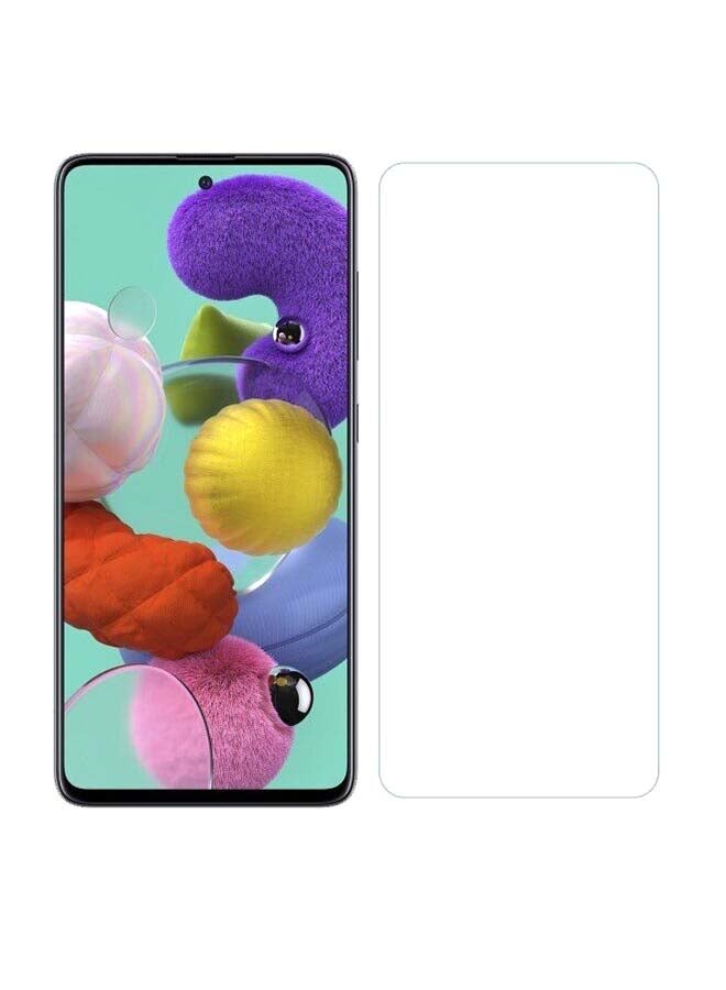 لاصقة حماية للشاشة من الزجاج المقوى لهاتف سامسونج جالاكسي A51 شفاف