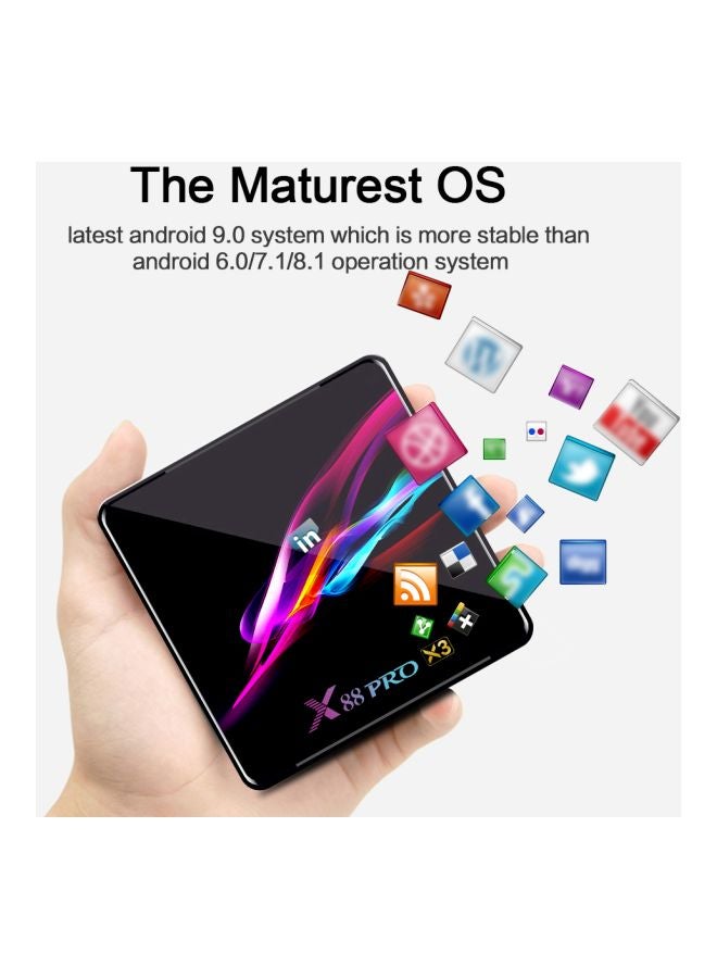 تي في بوكس ذكي بنظام أندرويد  9 طراز X88 Pro X3 V7491UK-32G أسود