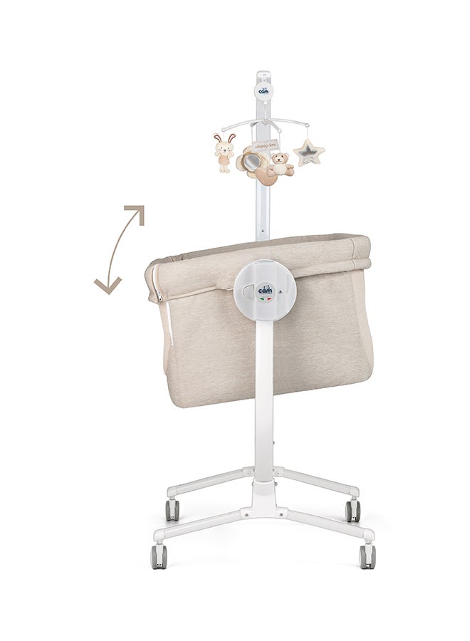 cam - Cullami Co Bed Cradle, Beige, Made In Italy Cradle With Co-Sleeping Function, Suitable For Every Bed, Portable And Convertible Baby Bassinet With Mosquito Net, Baby Bed, Soft Fabric - Image 1