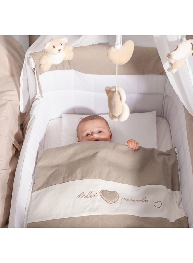 cam - Cullami Co Bed Cradle, Beige, Made In Italy Cradle With Co-Sleeping Function, Suitable For Every Bed, Portable And Convertible Baby Bassinet With Mosquito Net, Baby Bed, Soft Fabric - Image 1