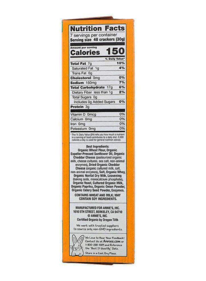 Annies Homegrown Organic White Cheddar Bunnies Baked Snack Crackers 213grams - Image 2