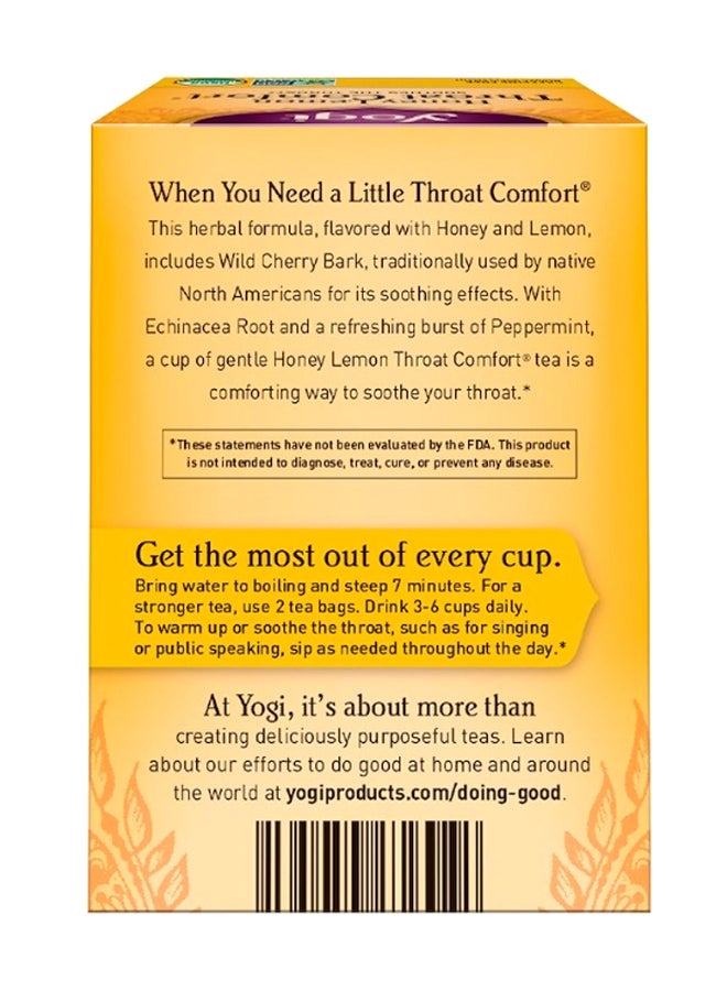 Yogi Tea - 16 Throat Comfort Honey Lemon Tea Bags 1.12ounce - Image 1
