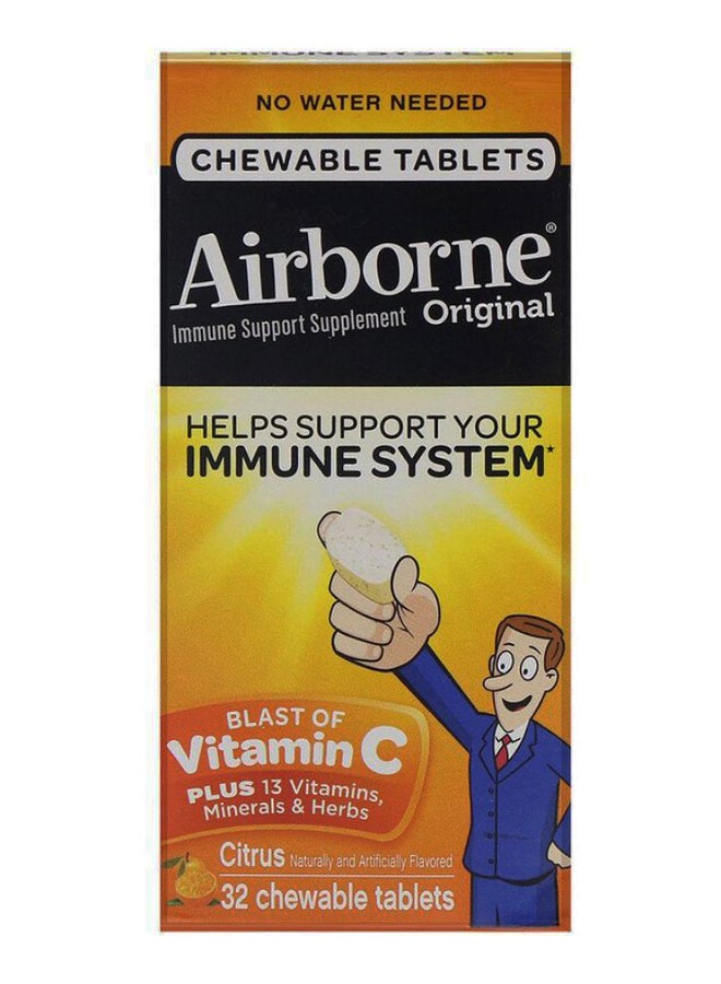 Airborne Vitamin C Citrus Immune Support Supplement - 32 Chewable Tablets  - Image 2