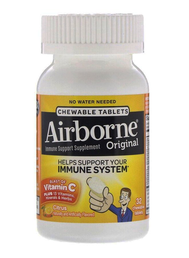 Airborne Vitamin C Citrus Immune Support Supplement - 32 Chewable Tablets  - Image 1