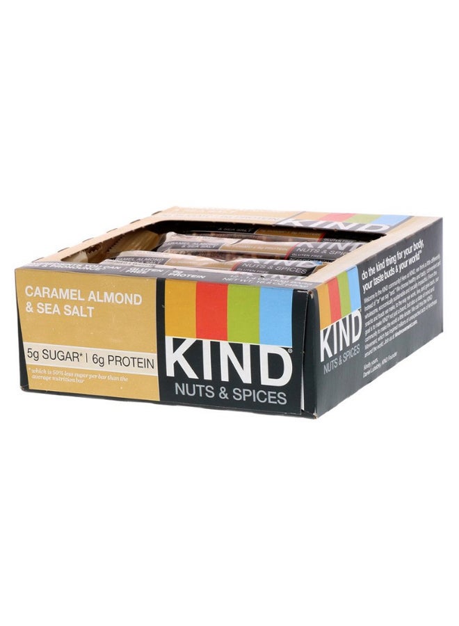 Pack Of 12 Nuts And Spices Caramel Almond And Sea Salt Nutrition Bar