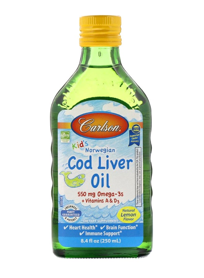 Carlson Labs Natural Lemon Flavor Norwegian Cod Liver Oil  - Image 1