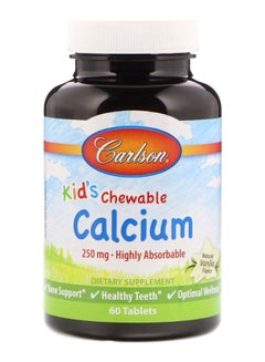 كارلسون لابس Natural Vanilla Chewable Calcium - 60 Tablets  - Image 1