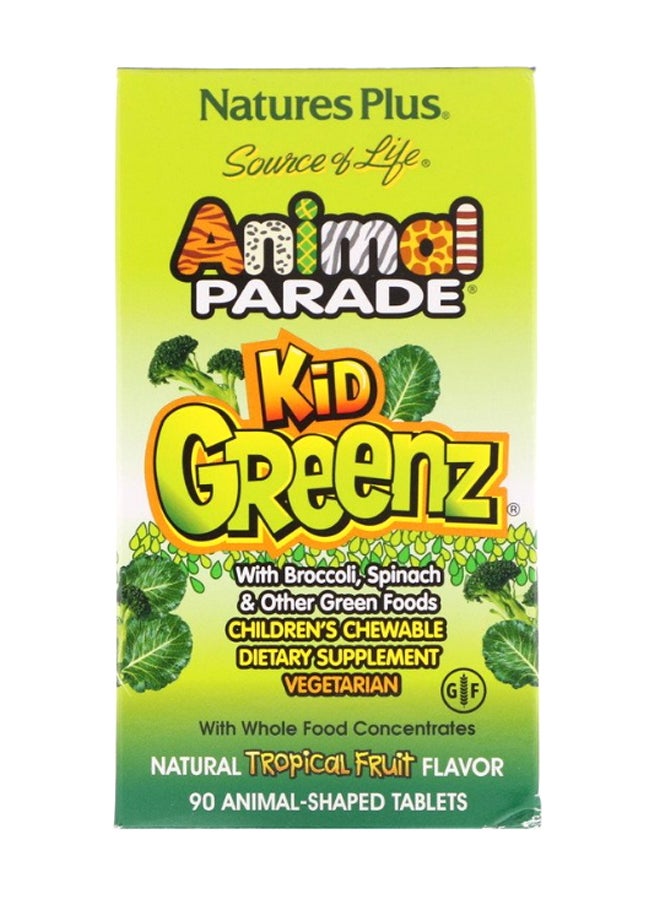 Natures Plus Natural Tropical Flavor Animal Parade Kid Greenz - 90 Tablets - Image 2