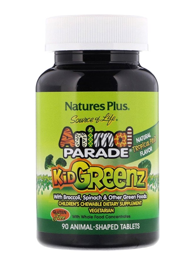 Natures Plus Natural Tropical Flavor Animal Parade Kid Greenz - 90 Tablets - Image 1