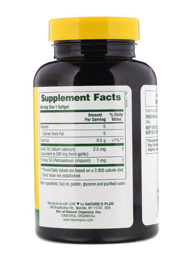Natures Plus Garlic And Parsley Oil - 180 Softgel - Image 2