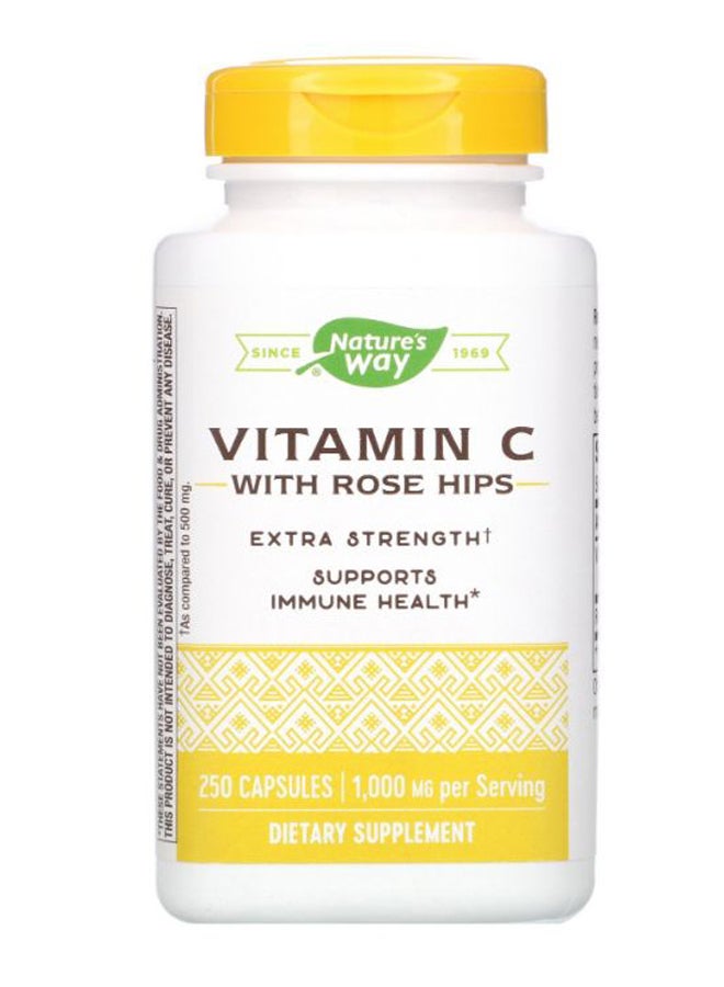 Nature's Way Vitamin C With Rose Hips Support Immune Health - 250 Capsules - Image 1