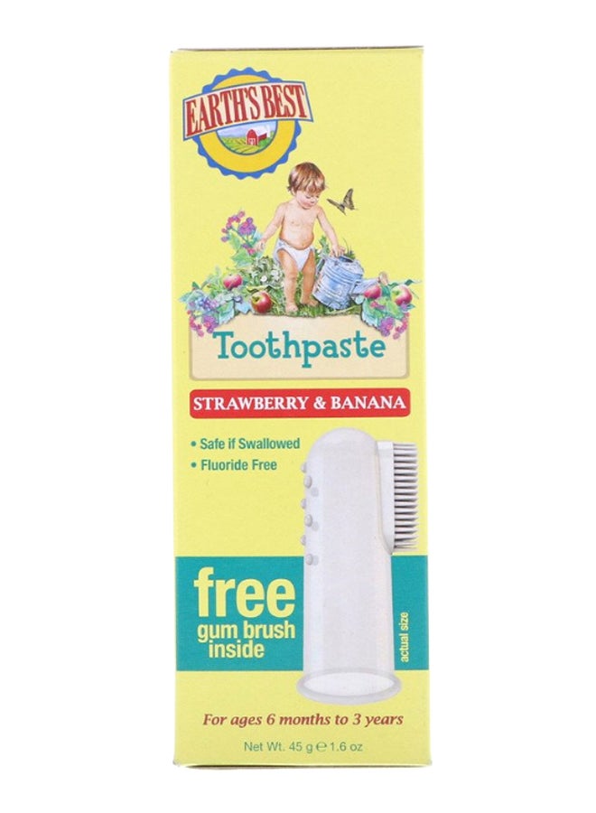 EARTHS BEST Strawberry And Banana Toothpaste With Free Gum Brush - Image 1