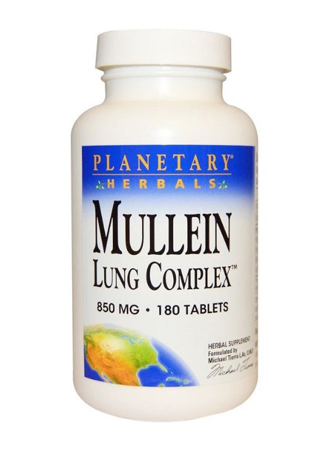 PLANETARY HERBALS Mullein Lung Complex Herbal Supplement - 180 Tablets  - Image 1