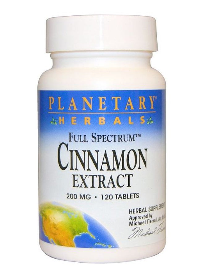 بلانتاري هيربالز Full Spectrum Cinnamon Extract Herbal Supplement - 120 Tablets - Image 1