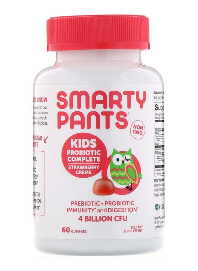 SmartyPants Kids Probiotic Complete Strawberry Creme Flavor- 60 Gummies - Image 1