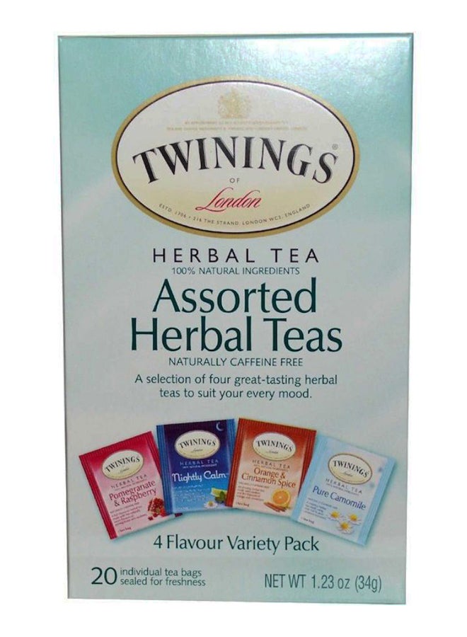 Twinings - Pack Of 20 Assorted Herbal Caffeine Free Herbal Tea Bags - Image 1