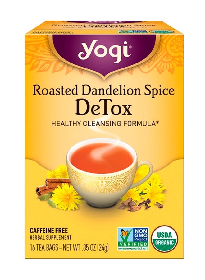 Yogi Tea Pack Of 16 Roasted Dandelion Spice Detox Herbal Tea Bags