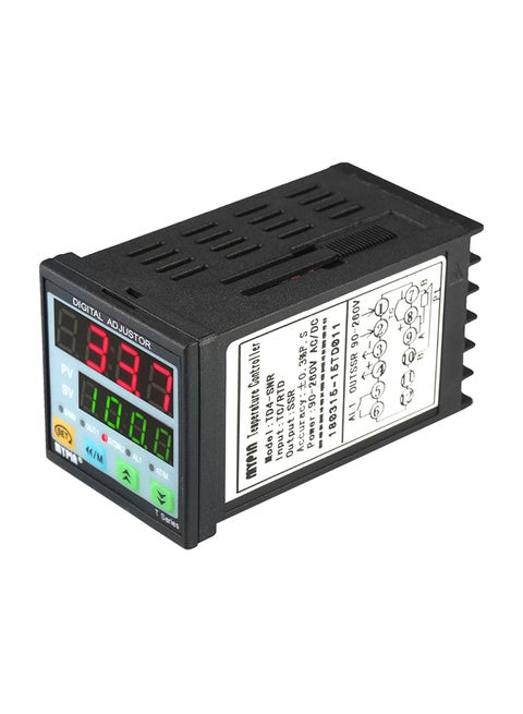Automatic Digital LED PID Temperature Controller Thermometer SNR 1 Alarm Relay Output TC/RTD Input Black