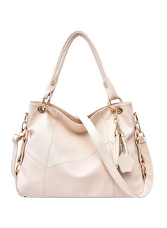 Elegant Zipper Closure Handbag Beige