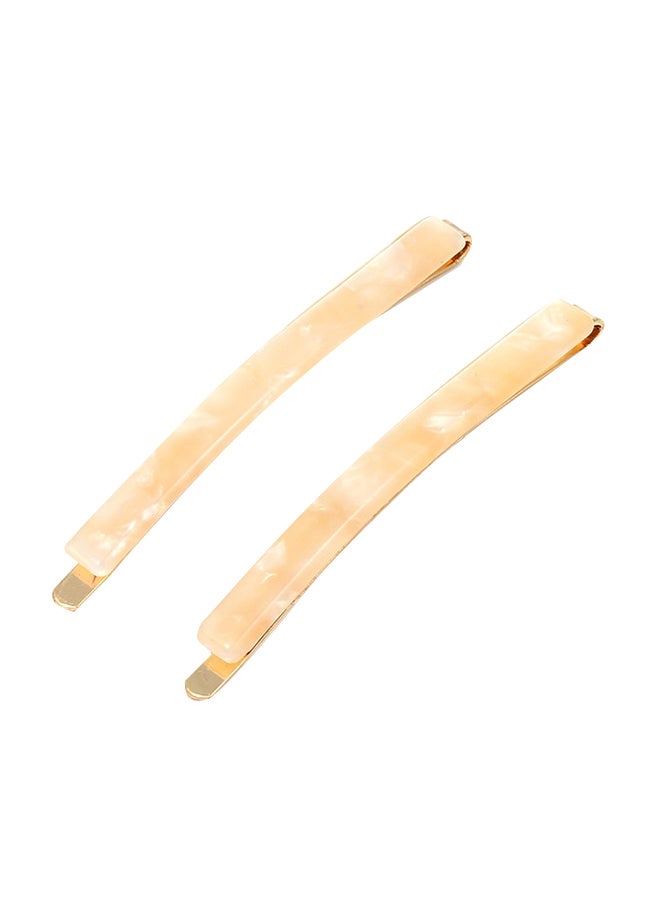 Generic 2-Piece Stylish Brief All Match Hair Clips Gold One Size