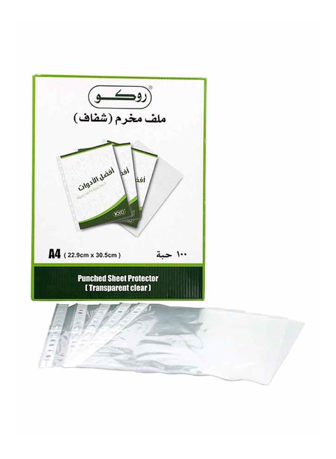 ملف بجيب وفتحة علوية مقاس A4 شفاف