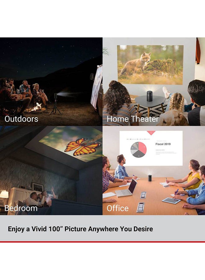 Capsule Wireless USB Projector 100 ANSI Lumens Black