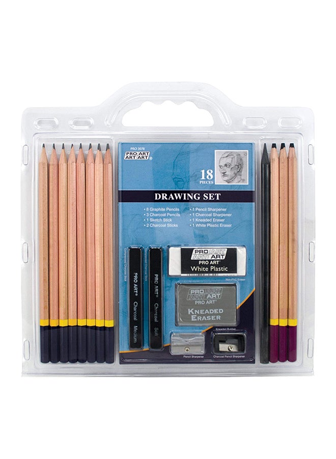 Pro Art 18-Piece Drawing Set Beige/Grey/Black - Image 1