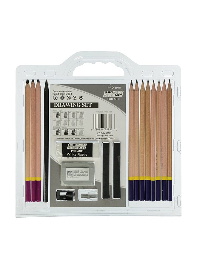 Pro Art 18-Piece Drawing Set Beige/Grey/Black - Image 2