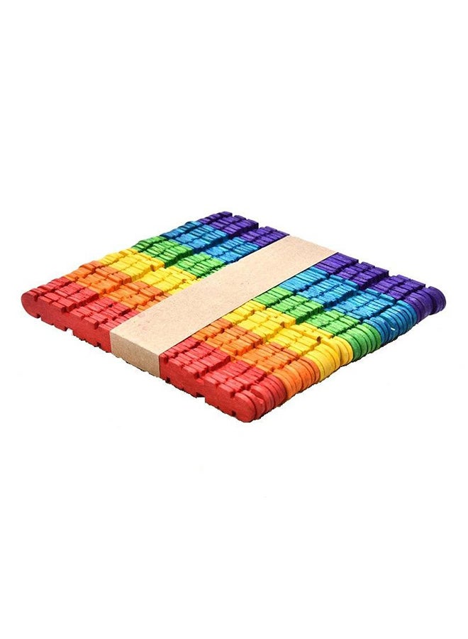 Red owl 100-Piece Serrate Craft Stick Set Multicolour - Image 1