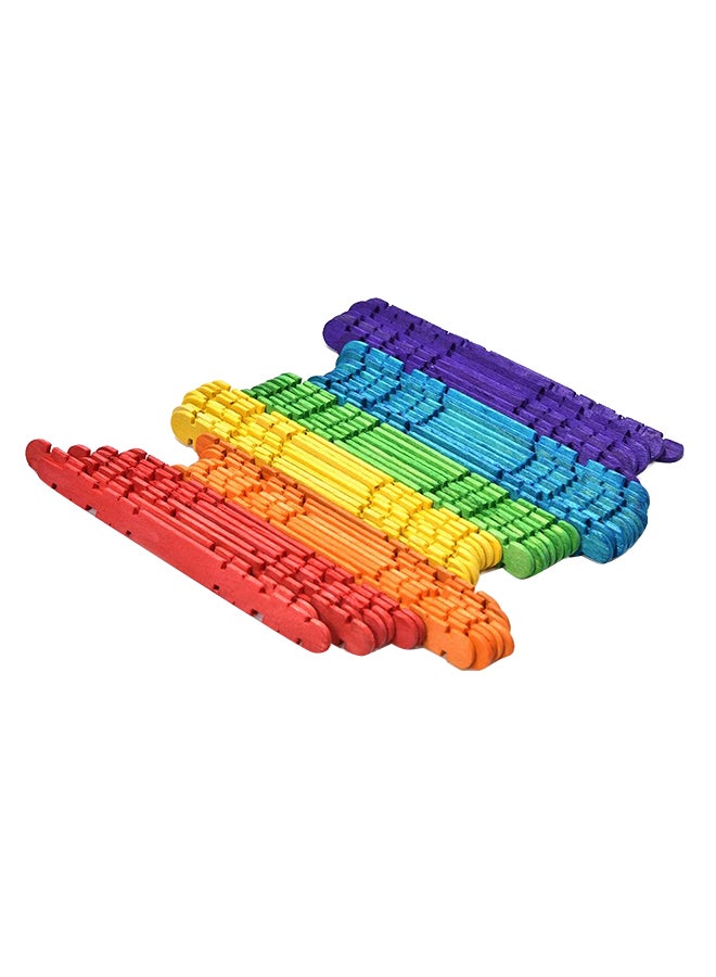 Red owl 100-Piece Serrate Craft Stick Set Multicolour - Image 3