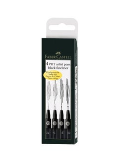 FABER-CASTELL 4-Piece Fineliner Pen Set Black  - Image 1