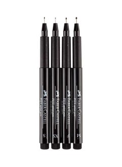 FABER-CASTELL 4-Piece Fineliner Pen Set Black  - Image 3
