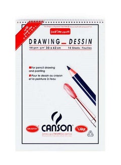 CANSON Drawing Book White/Blue/Red 
