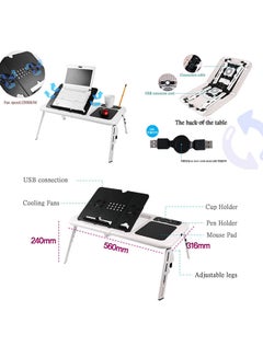 E-Table Portable Laptop Table White/Black  - Image 3