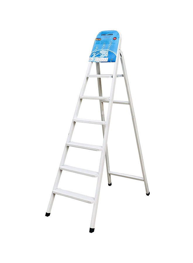 6-Step Steel Ladder Silver/Blue 121centimeter 