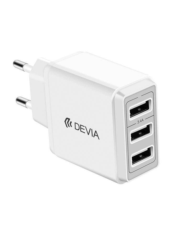 devia - 3-USB Port Smart Series Charger Adapter White - Image 1