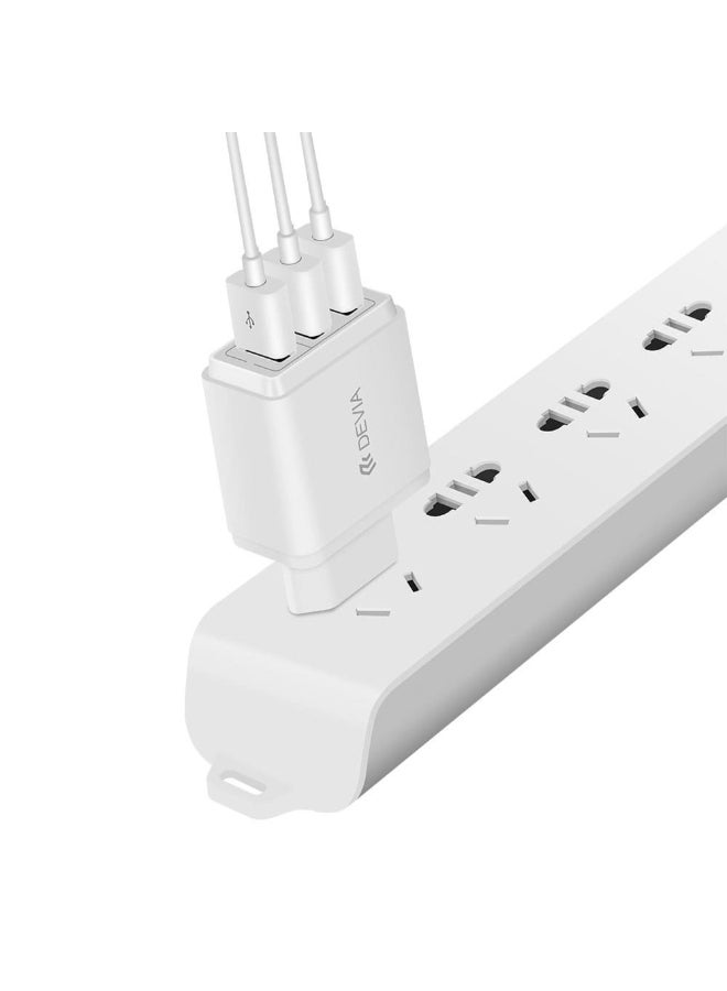 devia - 3-USB Port Smart Series Charger Adapter White - Image 1