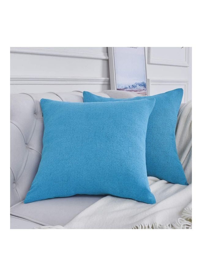 REGAL IN HOUSE Decorative Cushion linen Blue 45x45cm  - Image 3